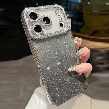 CUTECASE 高級感 iPhone17Pro/17Promaxケース キラキラジュエリー iPhone17/17Airカバー オシャレ綺麗 レンズフィルム付き CM5677