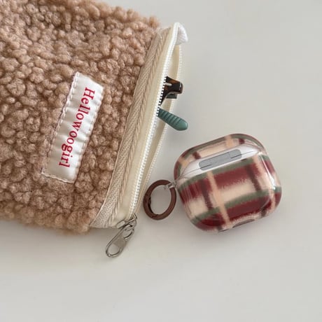 CUTECASE カラーブロッキング AirpodsPro3ケース チェック柄 Airpods3/pro2カバー 可愛い リング付 韓国っぽCM5975