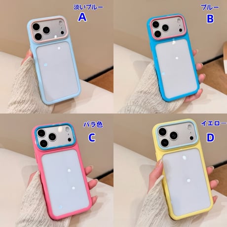 CUTECASE カラーフレーム iPhone17/17Proケース ストラップ付 iPhone16Pro/15proMaxケース 頑丈 黄ばまないCM6512