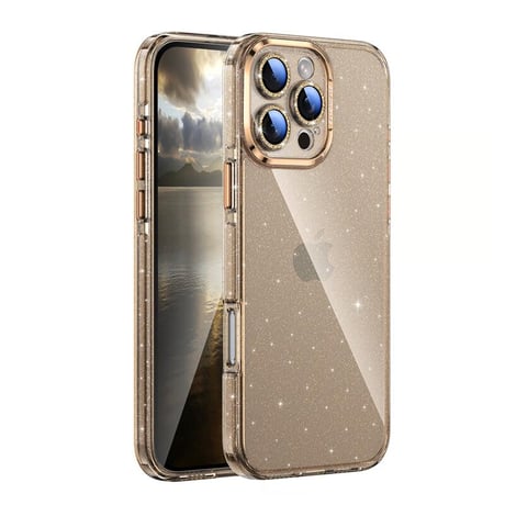 CUTECASEキラキララメ iPhone16Pro/16/16plusケース レンズカバー付き iPhone16Promaxカバー 大人ファッション 高級感高品質 黄ばまない CM4733