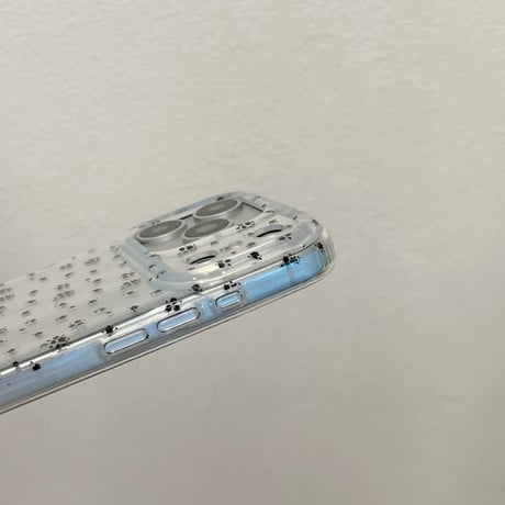 CUTECASE黒色花柄 iPhone17Pro/17ケース おしゃれキラキラ感 iPhone16Pro/15ケース 存在感あるCM6351