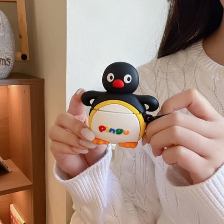 CUTECASE ペンギン AirPodsPro3ケース ギフトにおすすめ Airpods4/3ケース AirpodsPro2/Pro1カバー リング付 可愛い 頑丈CM5954
