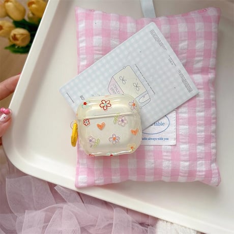 CUTECASE韓国っぽい Airpods4ケース 花柄 AirpodsPro2ケース エアーポッズ3/2 かわいい ギフトにおすすめCM5559