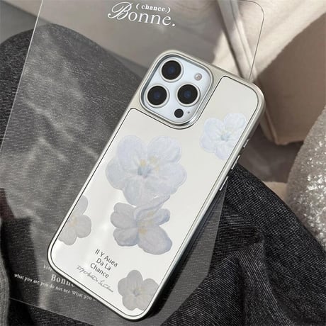 CUTECASE花柄 鏡 iPhone16/16proケース 大人可愛い アイフォン15promax/14/13proケース 丈夫 メイク直し 女子力UP CM5089