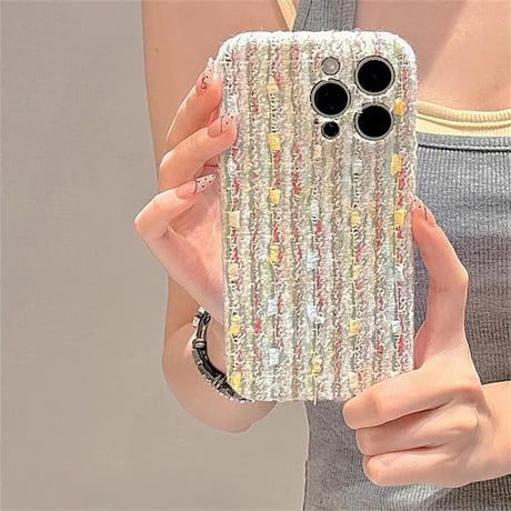 CUTECASEおしゃれ iPhone16/16Proケース ニット 秋冬トレンド iPhone15Pro/14plus/13カバー シック エレガント CM4619
