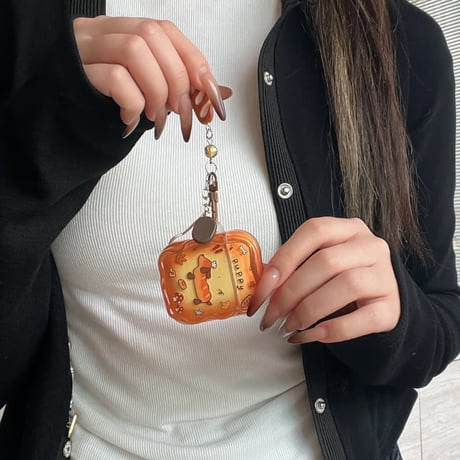 CUTECASE 可愛すぎイヌ AirPods Pro3 ケース パンキーホルダー Airpods4/3ケース AirpodsPro2/Pro1カバー うねうね オレンジカラーCM6008