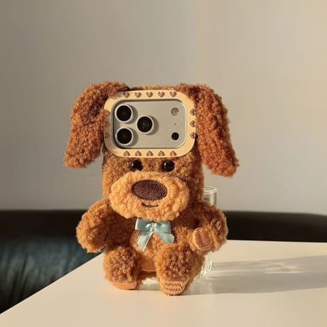CUTECASE 犬ぬいぐるみ iPhone17Pro/17ケース ふもふも iPhone17ProMax/16Pro/15カバー 可愛すぎ ギフトにおすすめCM6061