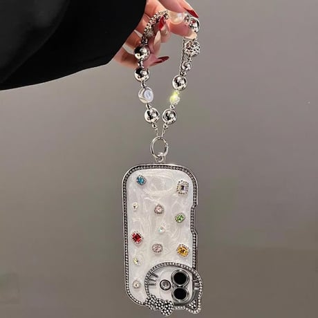 CUTECASEダイヤ/ジュエリー アイフォン16Pro/16ケース キラキラ iPhone15Pro/14/13proカバー ストラップ付 エレガント プレゼントにおすすめCM5209