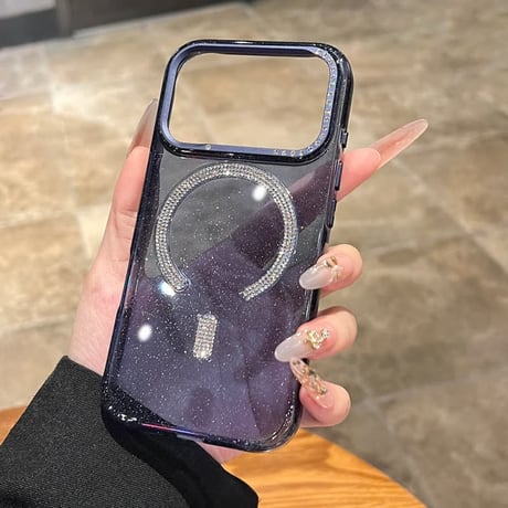 CUTECASEきらめくビジュー iPhone17Pro/17ケース MagSafe対応 iPhone17ProMax/16Pro/15ケース 大人ガーリー 上品 高級感たっぷり CM5862