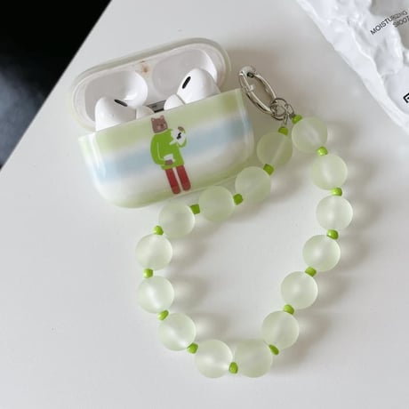 CUTECASE 淡色系猫/犬ちゃん AirpodsPro3ケース ビーズストラップ Airpods4/3カバー pro2/Pro1ケース 可愛い お揃いCM6482