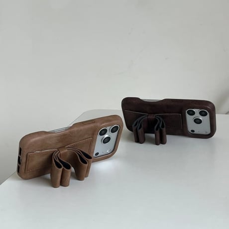 CUTECASE リボンスタンド iPhone17pro/17ケース 革製 高級感 iPhone16ProMax/15/14カバー 耐衝撃 多機能 秋冬人気品CM6051
