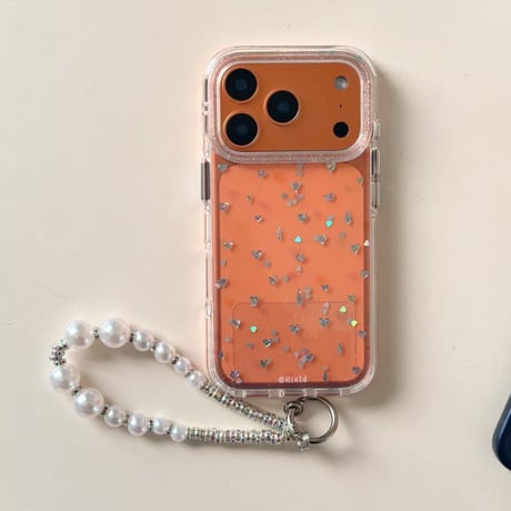 CUTECASE キラキラ感ハート iPhone17/17proケース クリア iPhone17promax/16/15Proカバー パールストラップ 高級感CM5890