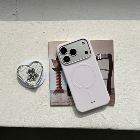 CUTECASE熊さんグリップ付 iPhone17/17Proケース MagSafe対応 iPhone17Promax/16Pro/15ケース シリコン製 丈夫 CM6119