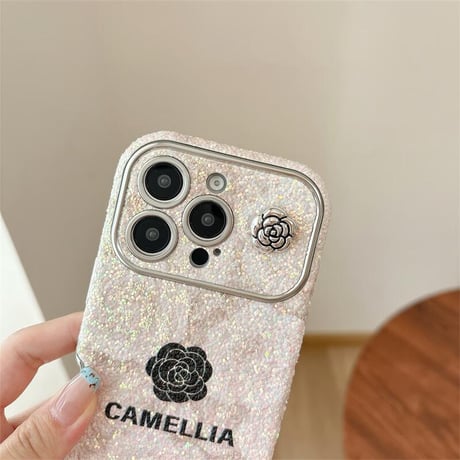 CUTECASE ストラップ付 iPhone17Pro/17ケース 花柄 iPhone16pro/17promaxカバー キラキラ オシャレ 大人可愛い CM5669