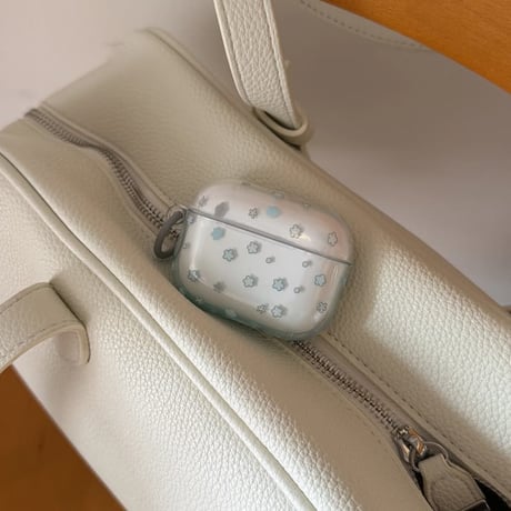 CUTECASE グラデーションブルー Airpods Pro3ケース 花柄 Airpods4/3カバー pro2/pro1 リング/キーホルダー 韓国風CM6283