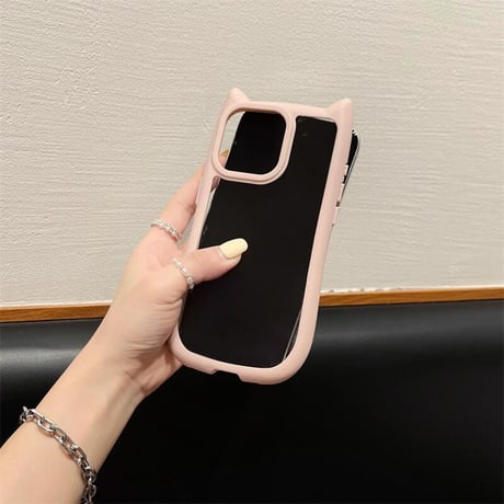 CUTECASE 猫の耳 iPhone15pro/15promaxケース 耐衝撃 黄ばまない iphone14/13/12proカバー 可愛い クリアケースCM4273