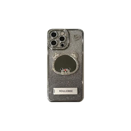CUTECASE鏡付き iPhone16/16proケース スタンド付 iPhone15plus/14/13promaxカバー ジュエリーデコ 美しい かわいい CM5382