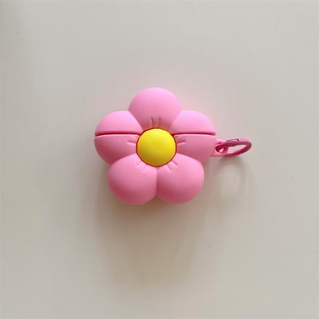 CUTECASE花 Airpods4ケース ギフトにおすすめ AirpodsPro2ケース airpods3/2ケース リング付 シリコン ピンクCM5510