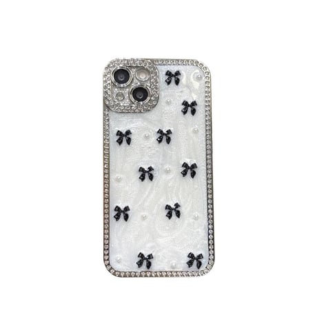 CUTECASEリボン iPhone16pro/16ケース ジュエリーライン iPhone15pro/14/13promaxカバー 大人可愛い ガーリーに大人気CM5514