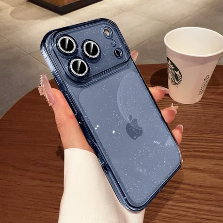 CUTECASE iPhone17Pro/17ProMaxケース キラキラレンズカバー iPhone17/16/15ケース クリア 背面ラメ入り 定番アイテムCM6014