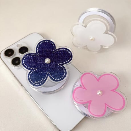 CUTECASEパールデコ花 スマホグリップ マグネットタイプ 可愛すぎる オシャレ シック スタンド 可愛い 実用 ギフトにおすすめCM4981