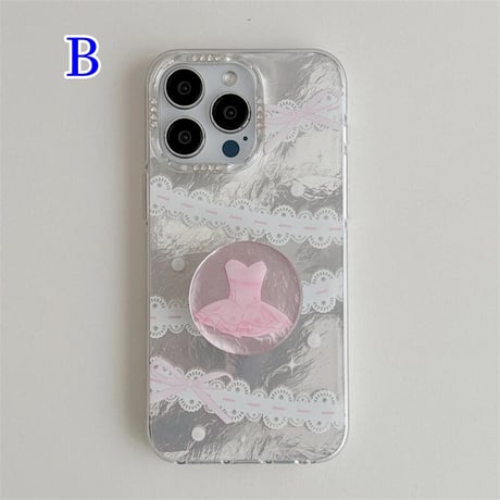 CUTECASE女子力高い iPhone16/15Proケース バレエシューズ/チュチュグリップ iPhone14Pro/13/12カバー おしゃれ 多機能 CM4635