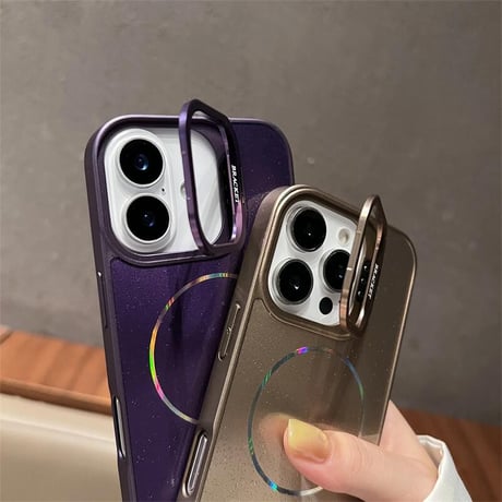 CUTECASEスタンド付 Magsafe充電 iPhone16/16proケース キラキラ光る iPhone15promax/14/13カバー 高級感多機能便利CM5480