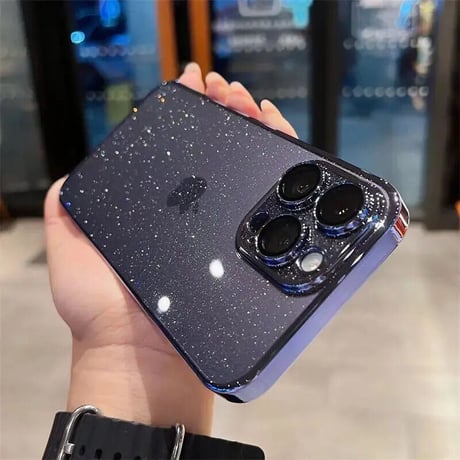 CUTECASE iPhone15/15proケース オシャレキラキラ アイフォン14/13カバー レンズフイルム一体型 ラメ入り CM3466