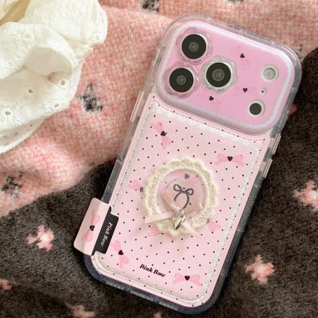 CUTECASE 花型カメラカバーiPhone17Promaxケース皮っぽい 刺繡リボン iPhone17ProMax/16ケース 頑丈可愛い ギフトにおすすめCM5760