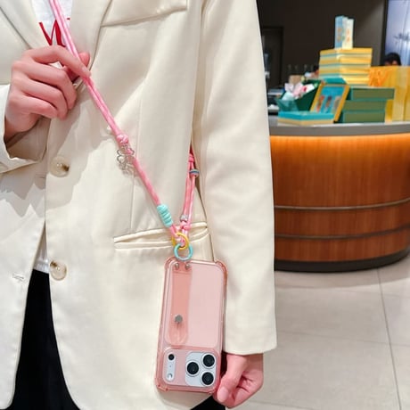 CUTECASEショルダーストラップ付 iPhone17Pro/17ケース ラメ入り透明 ベルト付 iPhoneAir/17promax/16カバー スタンド 多機能便利 CM5750