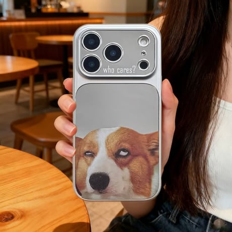 CUTECASE 可愛い動物柄ミラーiPhone17Promaxケースカメラ保護カバー iPhone17Pro/16ProMax/15ProMaxケース 光沢感 頑丈 クールCM6384