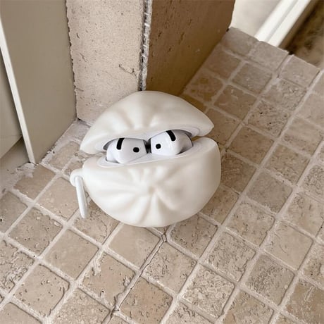 CUTECASEまんじゅう Airpods4ケース ギフトにおすすめ AirpodsPro2ケース airpods3/2カバー リング付き 面白い 食べ物デザインCM5387