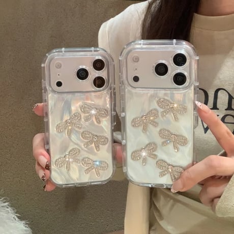 CUTECASE ジュエリーリボンiPhone17Promaxケースツヤ感 iPhone17pro/16/15proカバー 女子力高い かわいいCM5812
