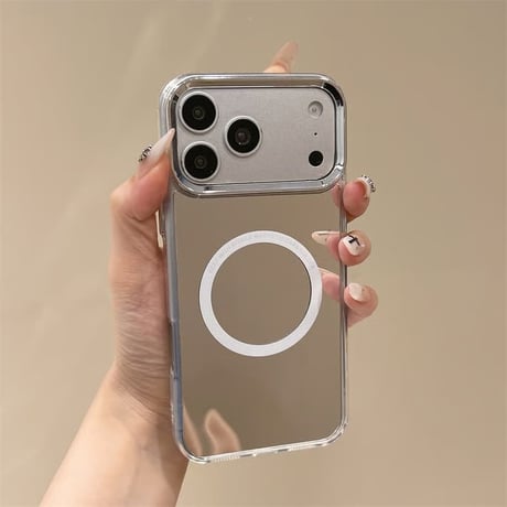 CUTECASE MagSafe対応ミラーiPhone17Promaxケースメッキ シルバー iPhone17Pro/16Promax/15Pro/14Pro/13ケース 頑丈 人気品CM6513