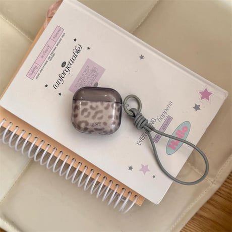CUTECASE ヒョウ柄 Airpods 4ケース レザーストラップ付 Airpodspro2/proカバー Airpods3/2 アニマル柄 秋冬ファッションCM5648