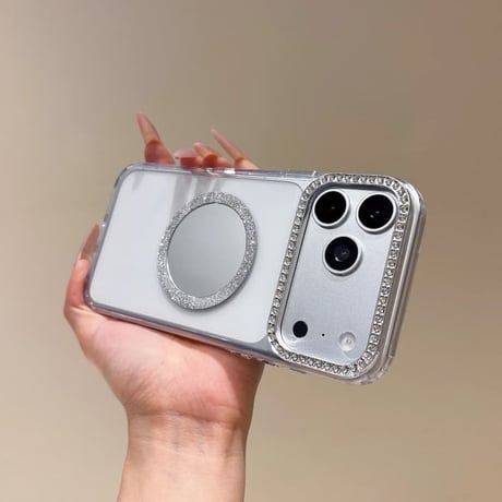 CUTECASE MagSafe対応ミラーiPhone17Pro/17ケース ジュエリーデコ iPhone16Pro/Air/15ProMaxケース かわいい オシャレCM6518