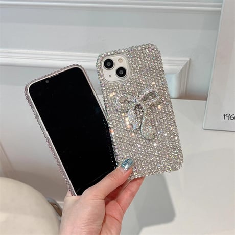 CUTECASEジュエリー iPhone15/15proケース 立体リボン iPhone14pro/13/12カバー 豪華 プレゼントにおすすめ CM4477