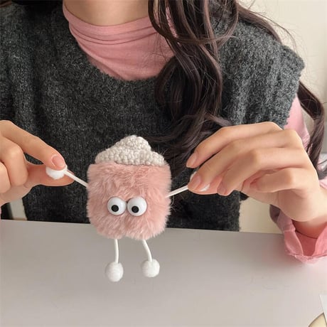 CUTECASEモンスター Airpods4ケース ふもふも 可愛い Airpodspro2カバー Airpods3/2 柔らかい ギフトに最適CM4909