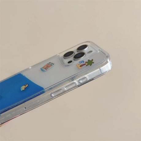 CUTECASE液体 iPhone16pro/16ケース 動く熊ちゃん iPhone15promax/14/13proカバー 大人可愛い ハンドメイド ギフトにおすすめCM5470