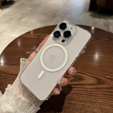 CUTECASE iPhone16Promax電話ケースMagSafe対応 iPhone15/15proケース クリア 高透明度 レンズフイルム付シンプル 高品質 ハードケースCM3481