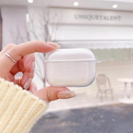 CUTECASEAirpods4ケース 第4世代 クリア AirpodsPro2/Pro1カバー エアポッズ3/2 カラビナ付 シンプル 艶感CM4677