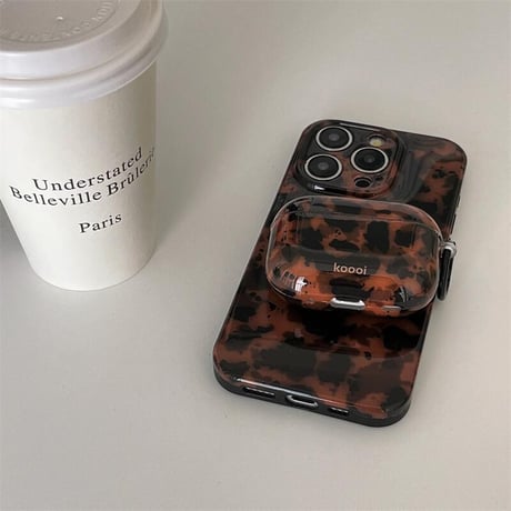 CUTECASE琥珀色 Airpods 4ケース 大人気 シック AirpodsPro2/Pro1 Airpods3/2カバー大人可愛い リング付 ギフトにおすすめ CM4764