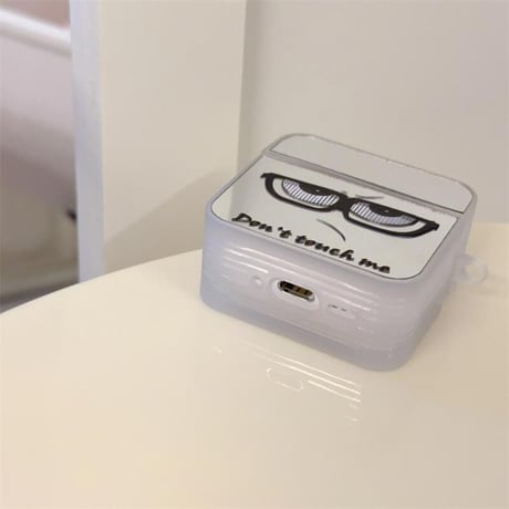 CUTECASE可愛い顔 Airpods4ケース 鏡付き AirpodsPro2ケース airpods3/2カバー ハートキーチェーン付 ギフトにおすすめ CM5325