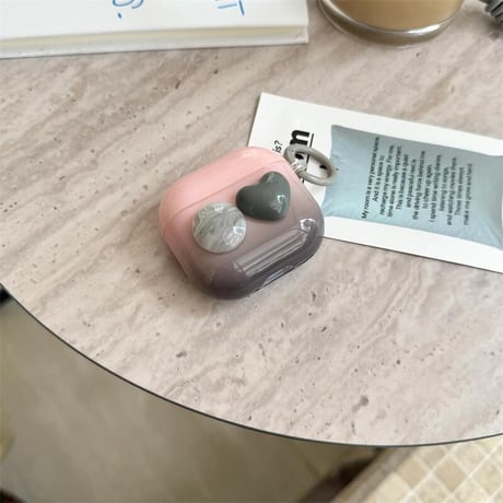 CUTECASE レザーストラップ付 Airpods 4ケース 宝石デコ 暈し染めカラー Airpodspro2/proカバー Airpods3/2 可愛い キュート 艶感CM5665
