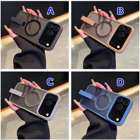 CUTECASE iPhone17Pro/17ProMaxケース Magsafe充電リングスタンド付 iPhone16Pro/15Plus/14カバー 指紋防止 高品質 落下防止ベルト CM5539