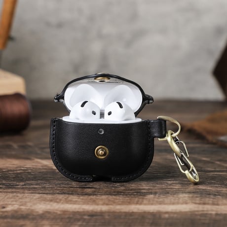 2024年新型Airpods4に適用 牛革イヤホンカバー フルカバー 落下防止 Apple 第4世代Bluetoothイヤホン保護カバー