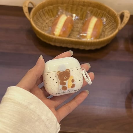 CUTECASE クマちゃん Airpods Pro3ケース かわいい Airpods4/3カバー pro2/Pro1ケース リングつき キュートCM6262