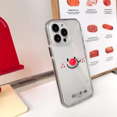 CUTECASE笑顔 iPhone15/15proケース 黄ばまないクリア iPhone14/13pro/12ケース かわいいCM4559