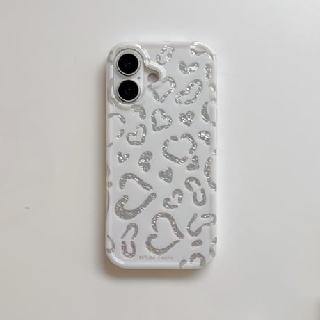 CUTECASEハート型ミラーグリップ iPhone17Promaxケース ホワイト ハート柄 iPhone16Pro/15promaxケース かわいい 多機能便利CM6526