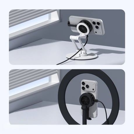CUTECASE スマホクーラー 急速冷却 5000RPMファン 3風速 静粛設計 スリム＆コンパクト ラジエーター マグネット装着 タブレット ゲーム ライブ配信CKH10